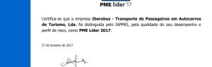 certificado pme iberobus, autocarros turismo, autocarros, mini bus, minibus, impact transition, it premium agência de marketing